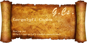 Gergelyfi Csaba névjegykártya